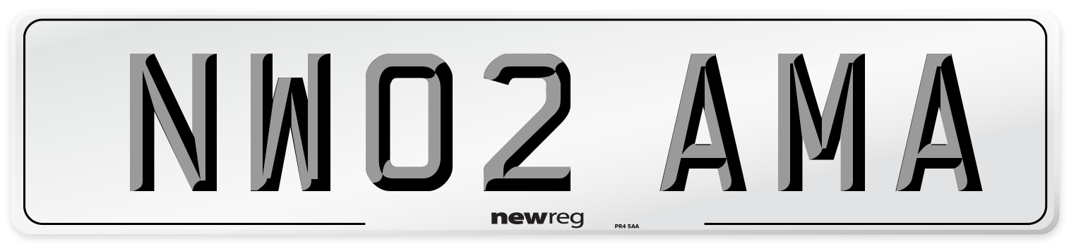 NW02 AMA Number Plate from New Reg